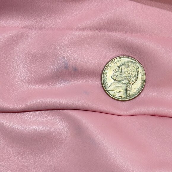 Kiwi Womens Pink Pleated Studded Skirt Faux Leather Mini Size L - Picture 12 of 14